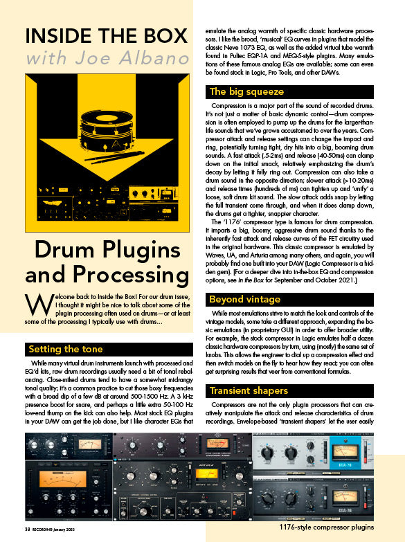 Inside the Box Drum Plugins and Processing Recording Magazine