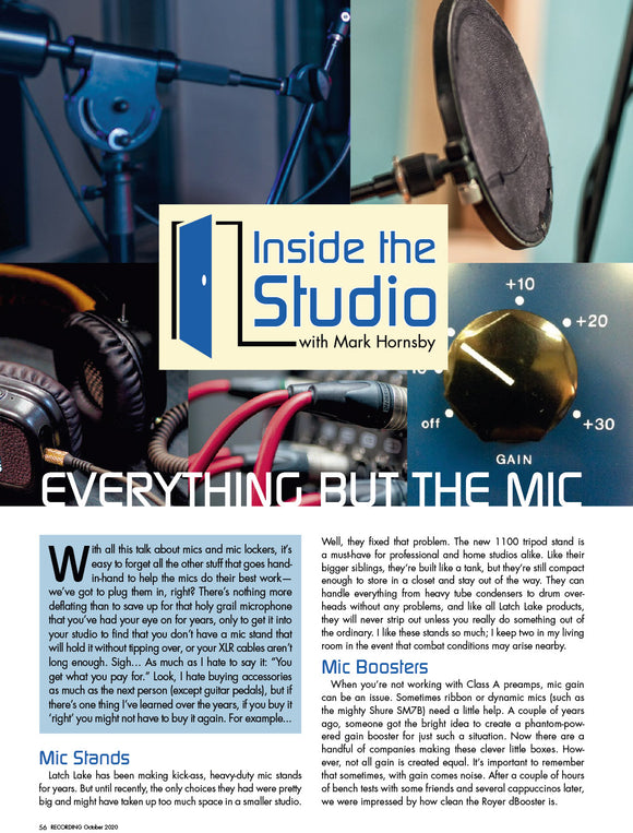 Inside the Studio with Mark Hornsby: Everything but the Mic