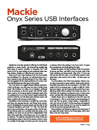 Mackie Onyx Series USB Interfaces