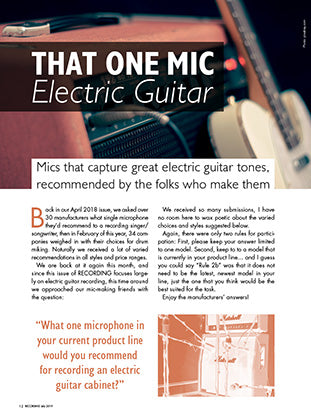 That One Mic: Electric Guitar
