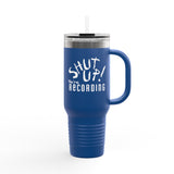 Shut Up! We're RECORDING - Insulated Travel Mug - Perfect for Coffee Lovers, Office Workers & Road Trips - Ideal Gift for Students, Birthdays, Holidays, Quotes