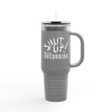 Shut Up! We're RECORDING - Insulated Travel Mug - Perfect for Coffee Lovers, Office Workers & Road Trips - Ideal Gift for Students, Birthdays, Holidays, Quotes