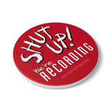 Shut Up! We're RECORDING Coaster Set | Retro Style Drink Coasters | Home Bar Decor | Gift for Music Lovers | Recording Studio Essentials, Funny