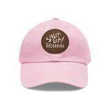 Shut Up! We're RECORDING - Recording Studio Dad Hat, Music Lover Cap, Leather Patch Cap, Gift for Musicians, Creative Workspace Hat