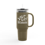 Shut Up! We're RECORDING - Insulated Travel Mug - Perfect for Coffee Lovers, Office Workers & Road Trips - Ideal Gift for Students, Birthdays, Holidays, Quotes