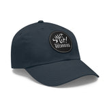 Shut Up! We're RECORDING - Recording Studio Dad Hat, Music Lover Cap, Leather Patch Cap, Gift for Musicians, Creative Workspace Hat