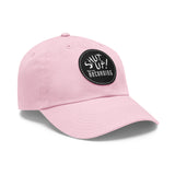 Shut Up! We're RECORDING - Recording Studio Dad Hat, Music Lover Cap, Leather Patch Cap, Gift for Musicians, Creative Workspace Hat