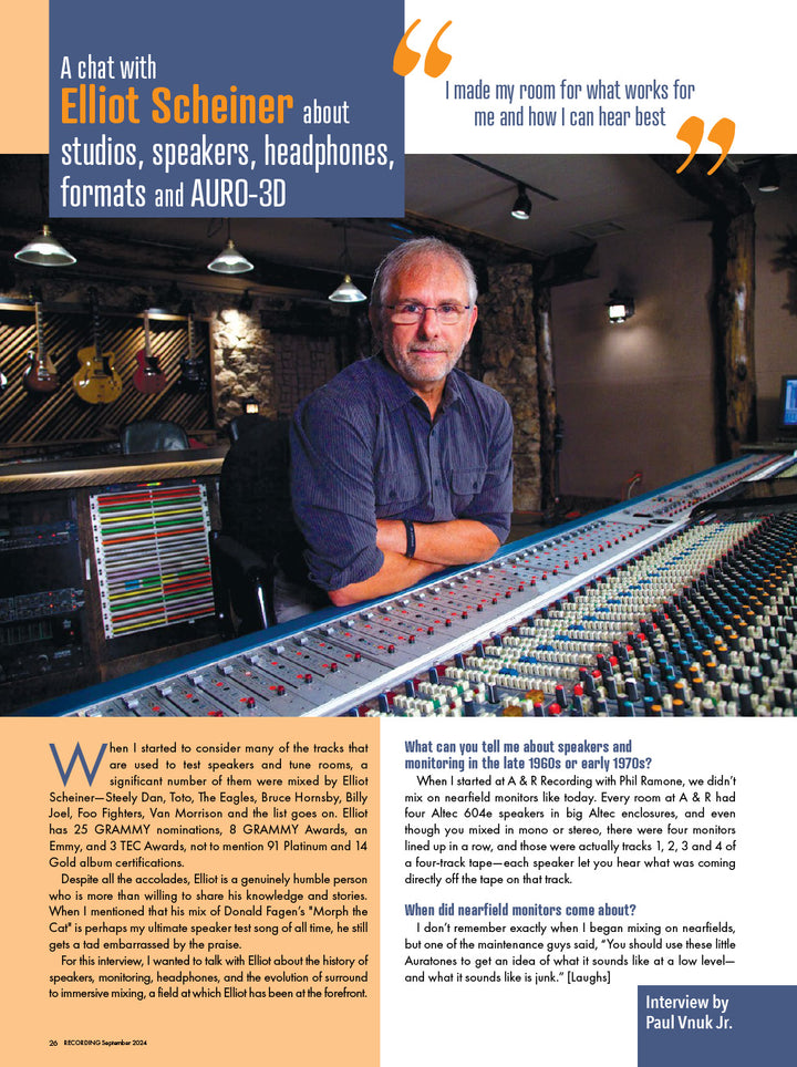 A chat with Elliot Scheiner about studios, speakers, headphones, forma ...