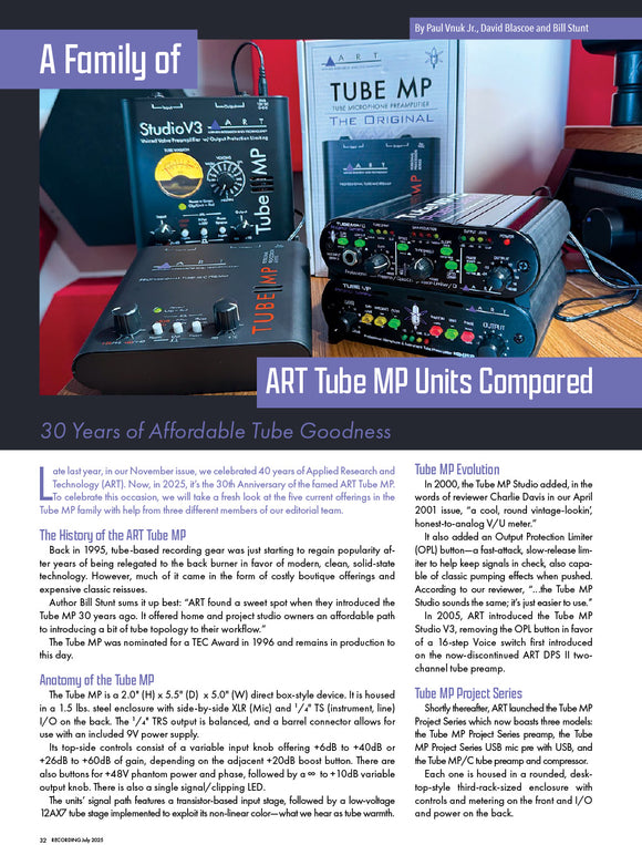 A Family of ART Tube MP Units Compared
