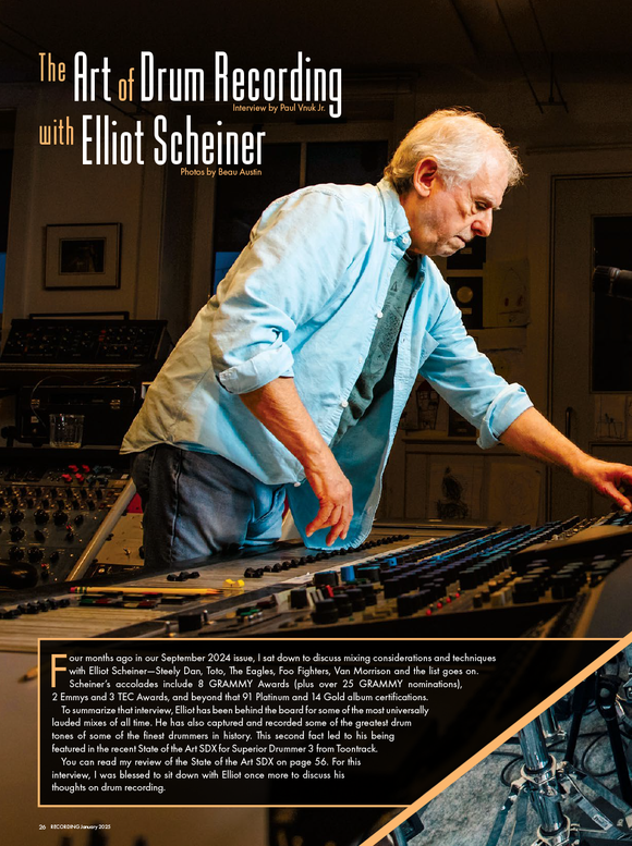 The Art of Drum Recording  with Elliot Scheiner