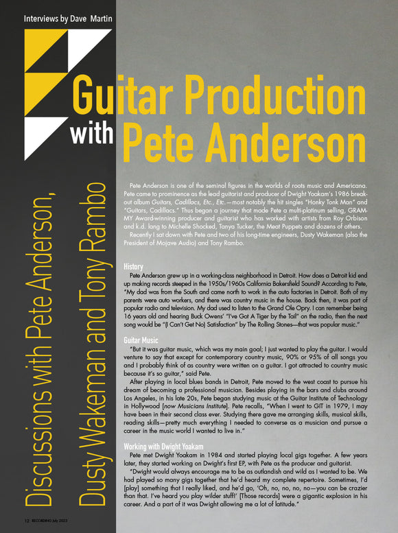 Guitar Production with Pete Anderson