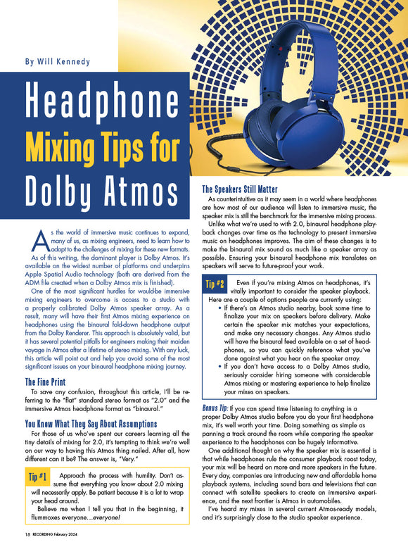 Headphone Mixing Tips for Dolby Atmos