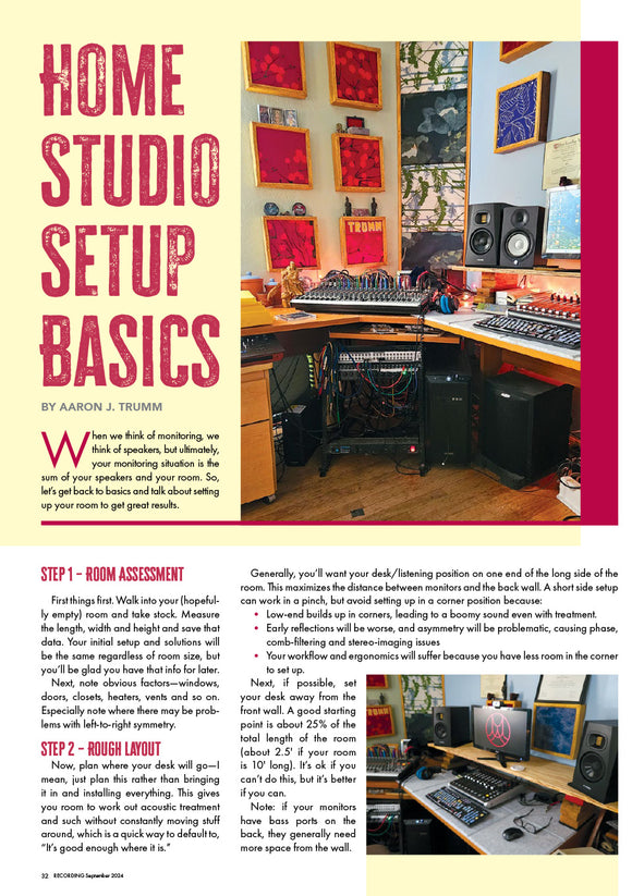 Home Studio Setup Basics