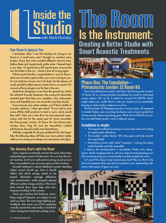 Inside the Studio – The Room  Is the Instrument