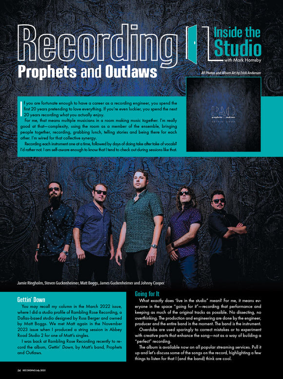 Inside the Studio—Recording Prophets and Outlaws