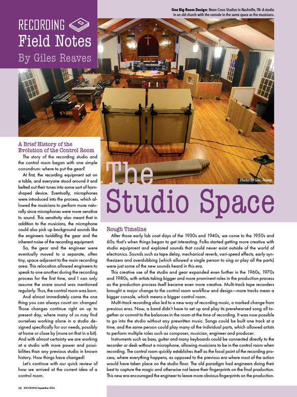 RECORDING Field Notes – The Studio Space