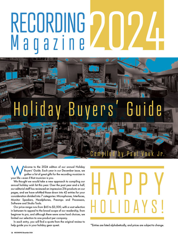 RECORDING Magazine 2024 Holiday Buyers' Guide