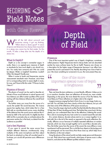 RECORDING Field Notes – Depth of Field