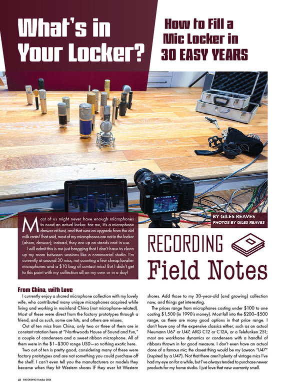 RECORDING Field Notes – What’s in Your Locker?