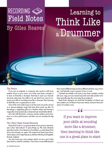 RECORDING Field Notes - Learning to Think Like a Drummer