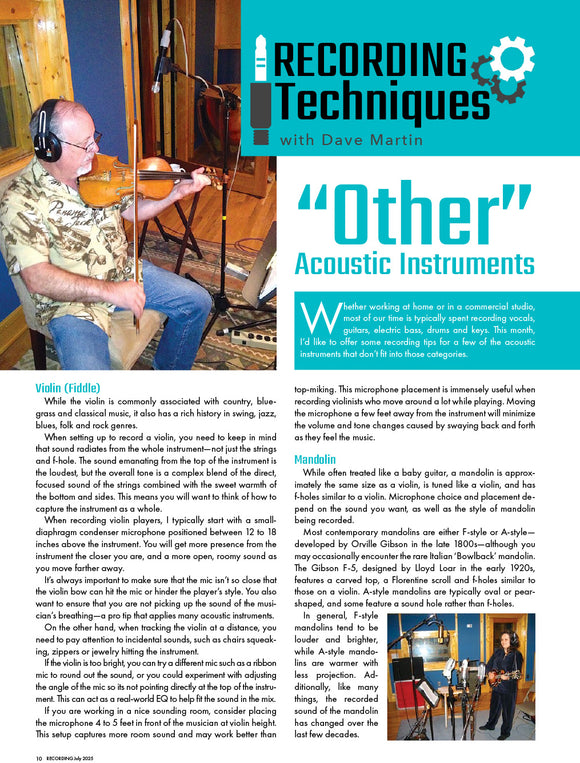RECORDING Techniques—