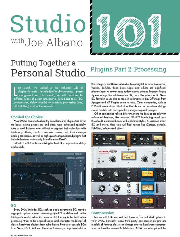 Studio 101 – Putting Together a  Personal Studio: Plugins, Part 2