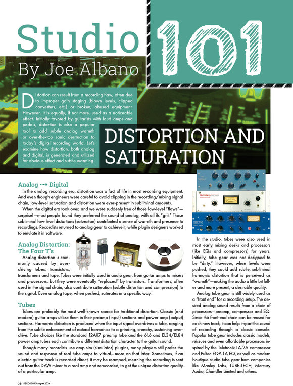 Studio 101 – Distortion and Saturation