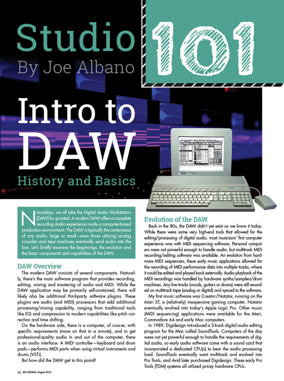 Studio 101 – Intro to DAW: History and Basics