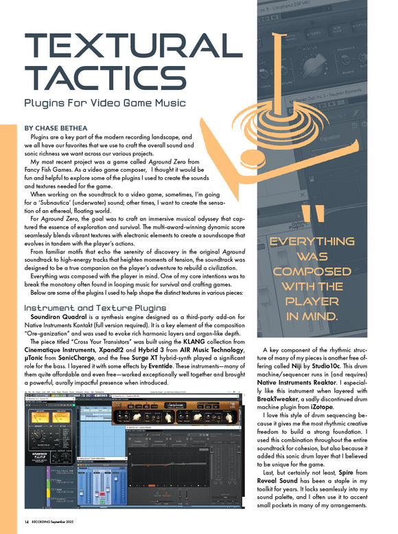 Textural Tactics – Plugins for Video Game Music