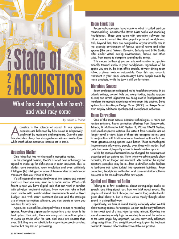 2022 State of Acoustics