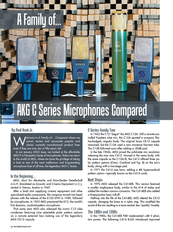 A family of AKG C Series Microphones Compared
