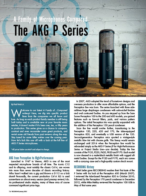 A Family of Microphones Compared: The AKG P Series