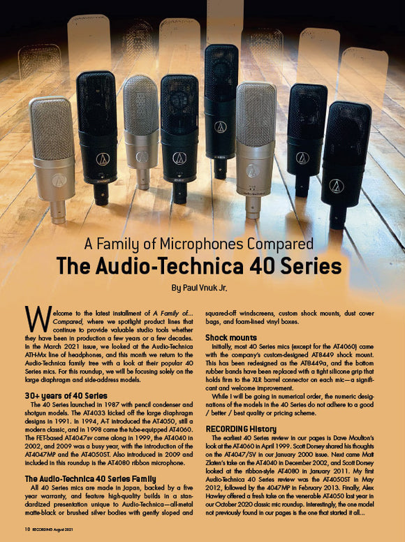 A Family of Microphones Compared: The Audio-Technica 40 Series