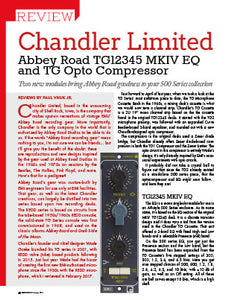 Chandler Limited: Abbey Road TG12345 MKIV EQ and TG Opto Compressor