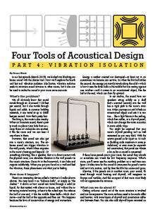 Four Tools of Acoustical Design - Part 4: Vibration Isolation