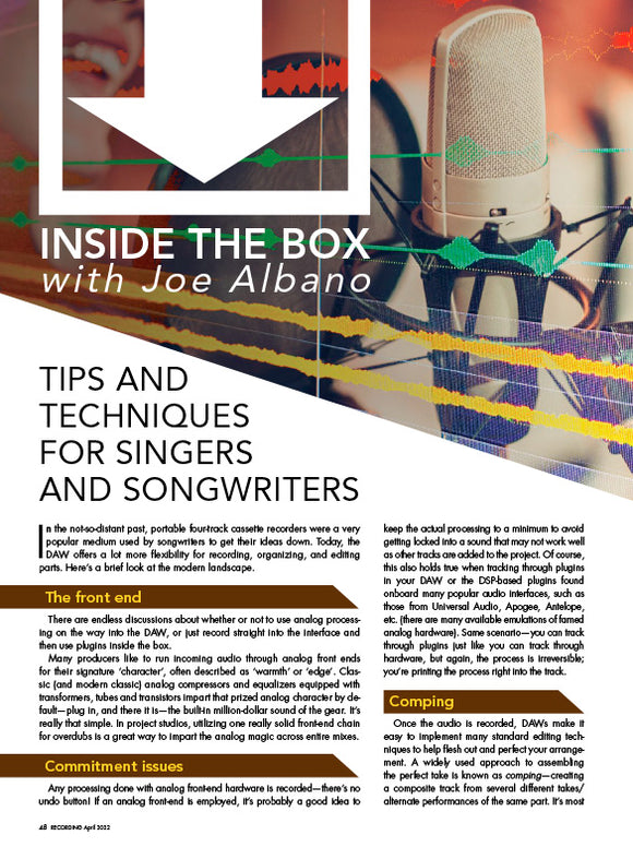 Inside the Box - Tips and Techniques for Singers and Songwriters