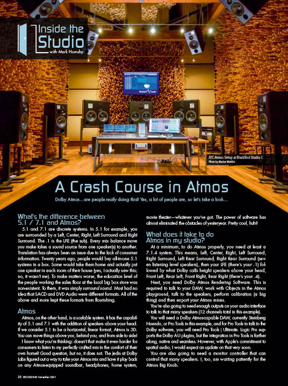 Inside the Studio - A Crash Course in Atmos