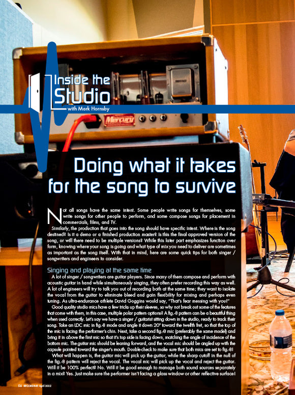 Inside the Studio - Doing what it takes for the song to survive