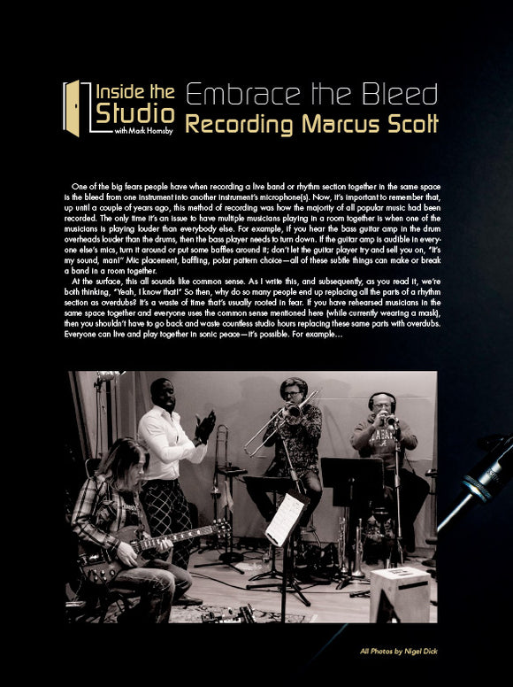 Inside the Studio with Mark Hornsby: Embrace the Bleed-Recording Marcus Scott