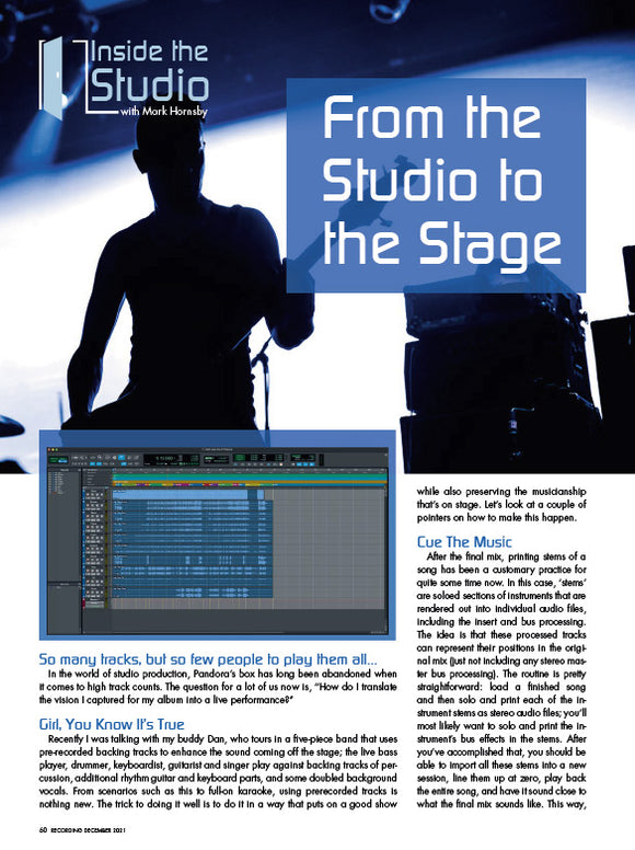 Inside the Studio - From the Studio to the Stage