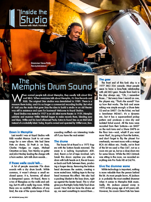 Inside the Studio - The Memphis Drum Sound