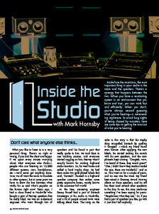 Inside the Studio with Mark Hornsby: Monitors