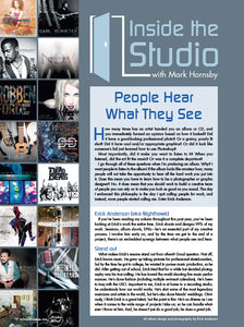 Inside the Studio with Mark Hornsby: People Hear What They See