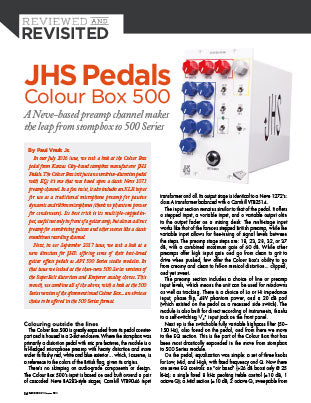 jhs pedals colour box JHS Pedals: Colour Box 500 – Recording Magazine