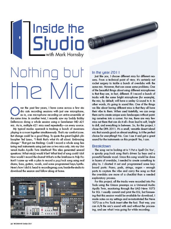 (October 2021) Inside the Studio: Nothing But the Mic