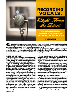 Recording Vocals: Right... From the Start