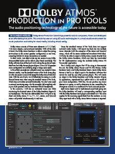 Dolby Atmos Production In ProTools
