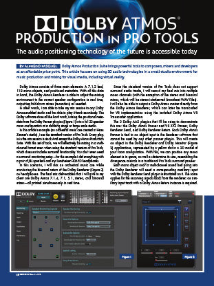 Dolby Atmos Production In ProTools