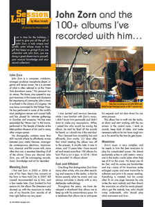 Session Log – John Zorn and the 100+ albums I’ve recorded with him…