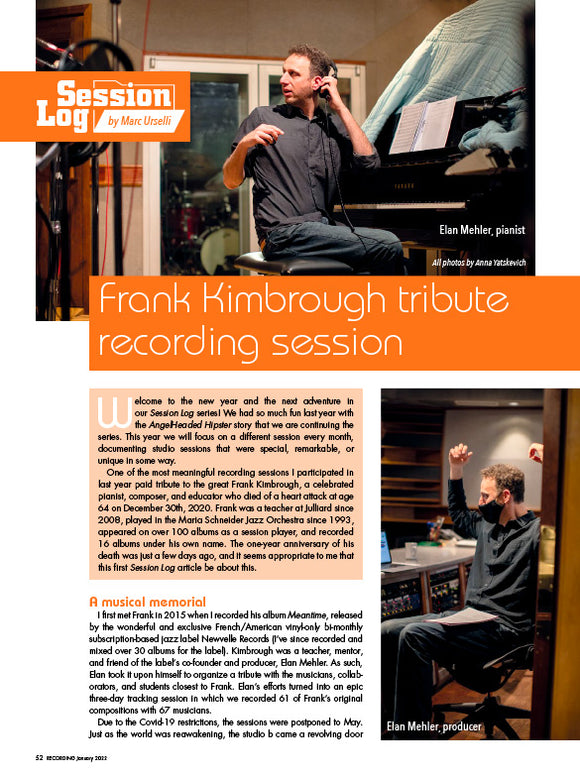 Session Log - Frank Kimbrough tribute recording session
